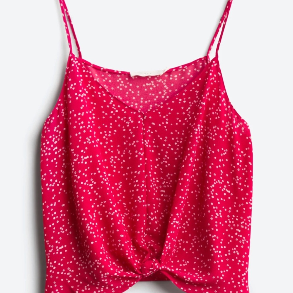 Lush Devon Knot Front Cami Crop Blouse